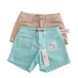 NWT Bundle of 2 Unionbay Casual Shorts Tan and Turquoise Size 0
